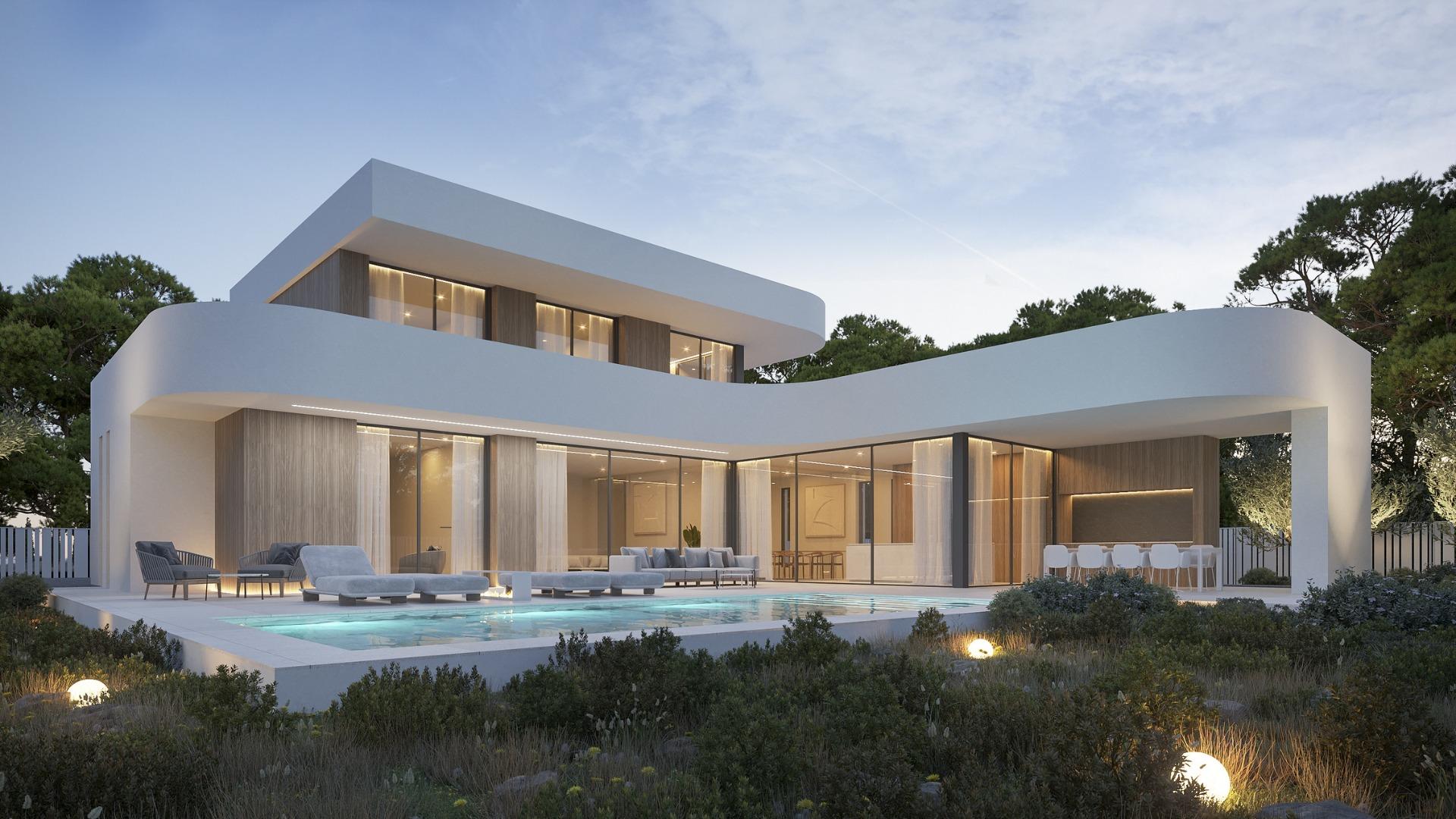 1-1 Luxury Modern Home in the Heart of Moraira-Teulada: A Contemporary Mediterranean Retreat