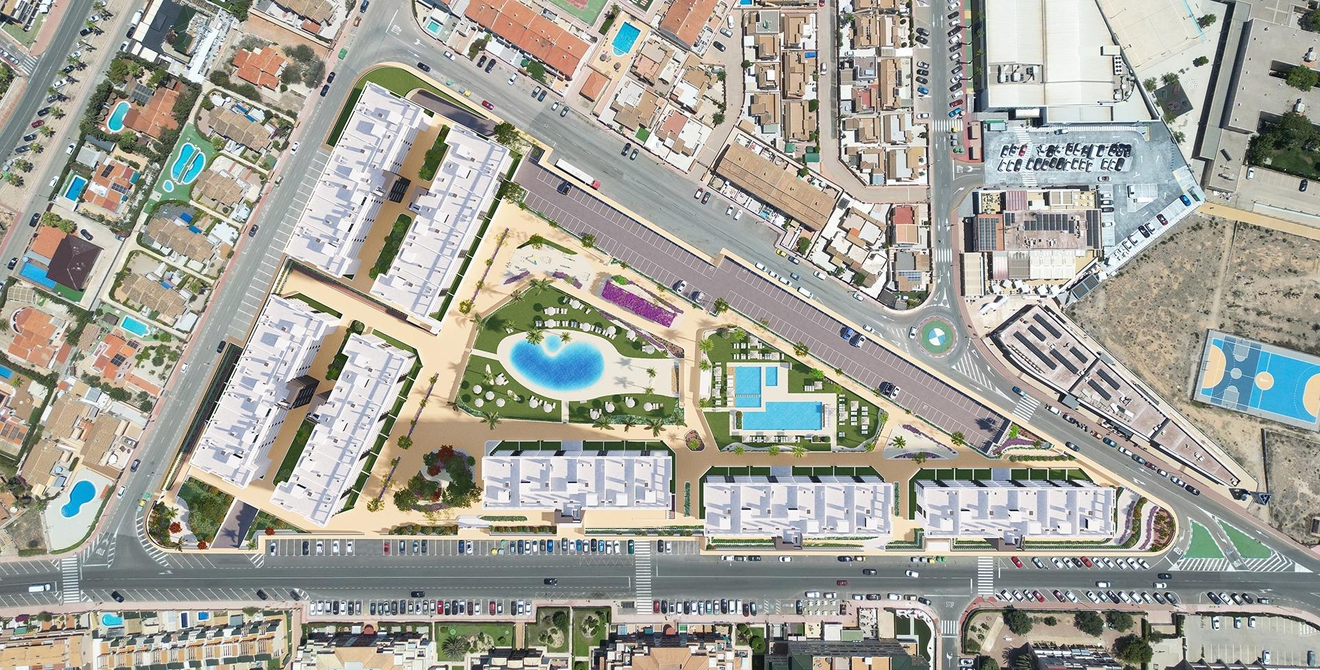 NEW BUILD GATED URBANIZATION IN TORREVIEJA ONLY 700M FROM THE BEACH