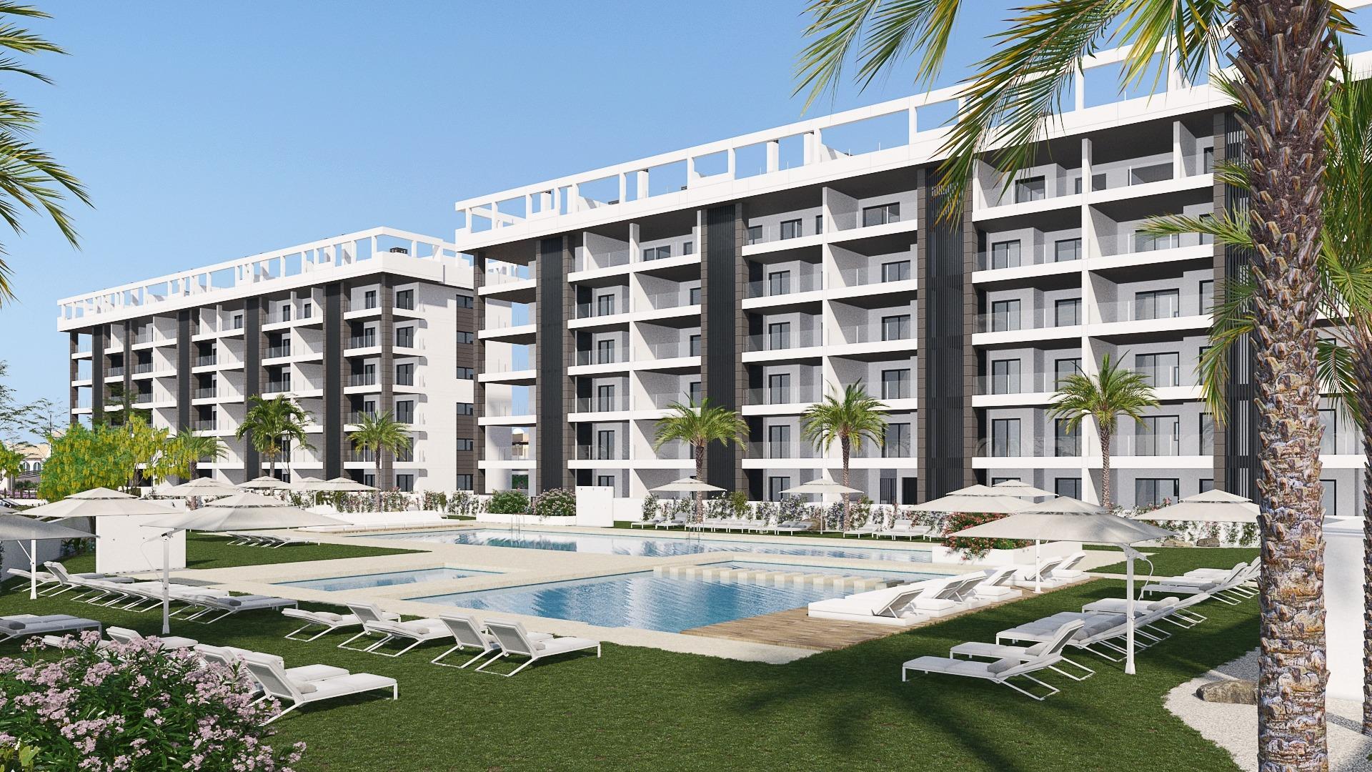 NEW BUILD GATED URBANIZATION IN TORREVIEJA ONLY 700M FROM THE BEACH