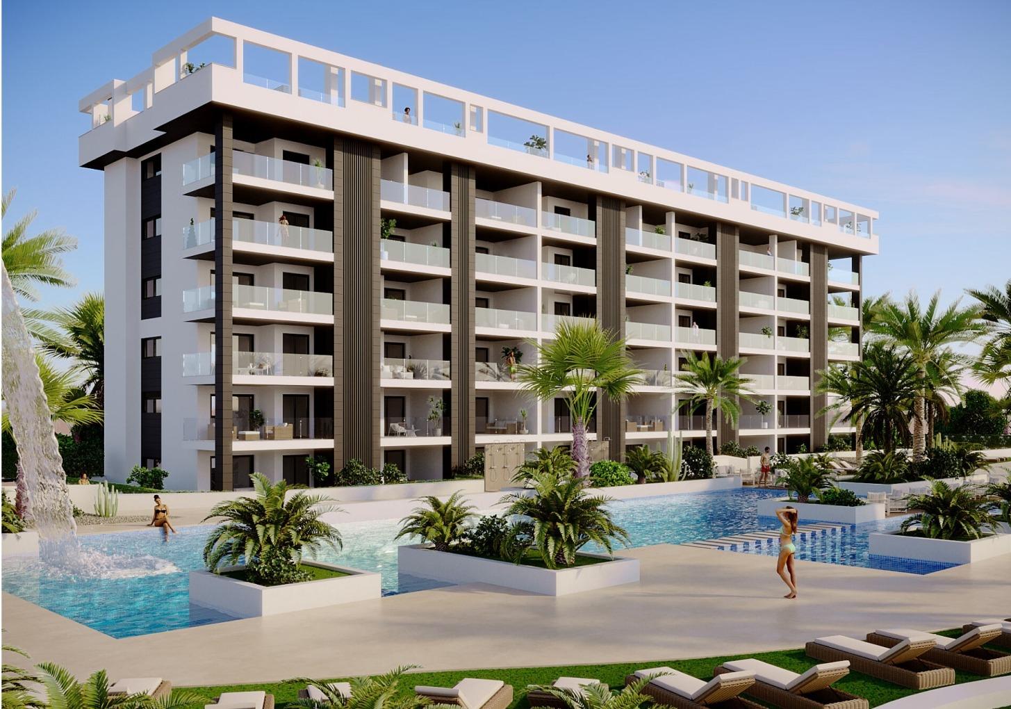 NEW BUILD GATED URBANIZATION IN TORREVIEJA ONLY 700M FROM THE BEACH