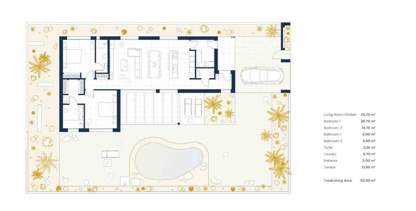 Contemporary One Level Villas in Altaona Golf Resort Murcia