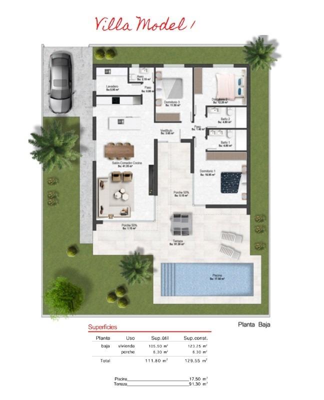 New Build Villas in Altaona Golf Resort Murcia with Private Pool and Mountain Views