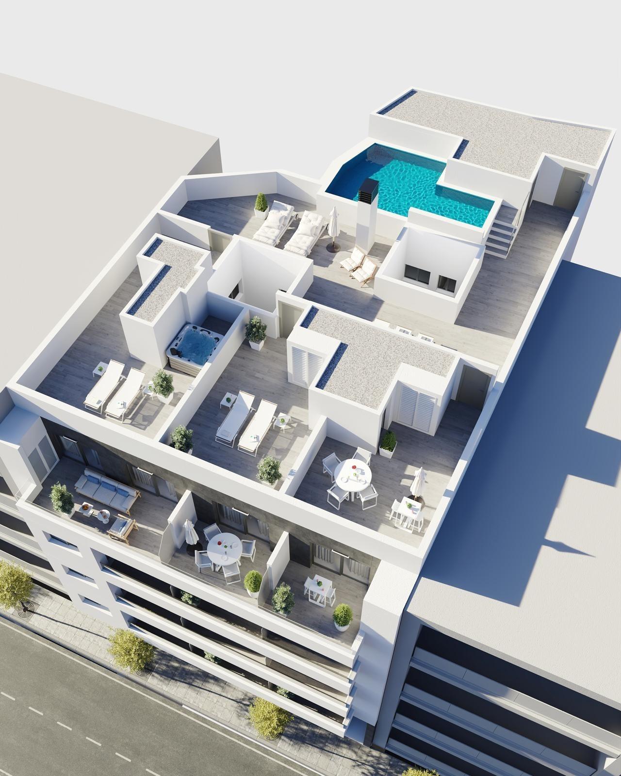 New Build Apartments in Torrevieja Just 400 m from Playa del Cura