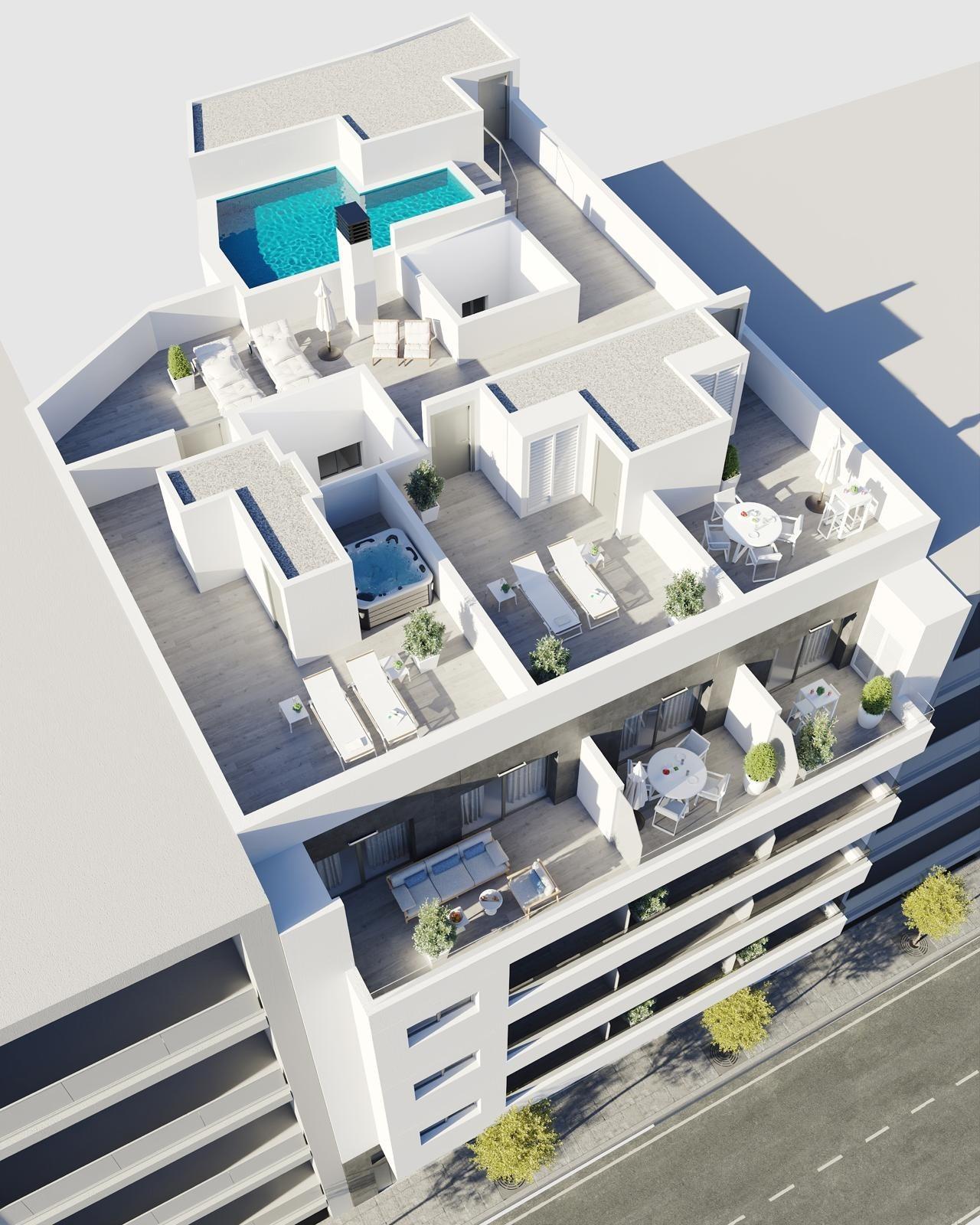 New Build Apartments in Torrevieja Just 400 m from Playa del Cura