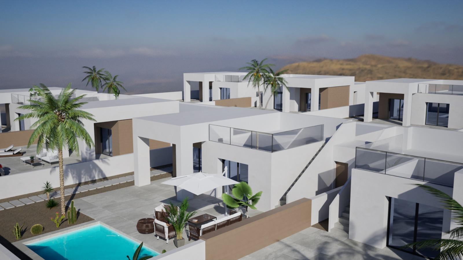New Build Villas and Bungalows Just 250 Meters from the Beach in Mar de Pulpí