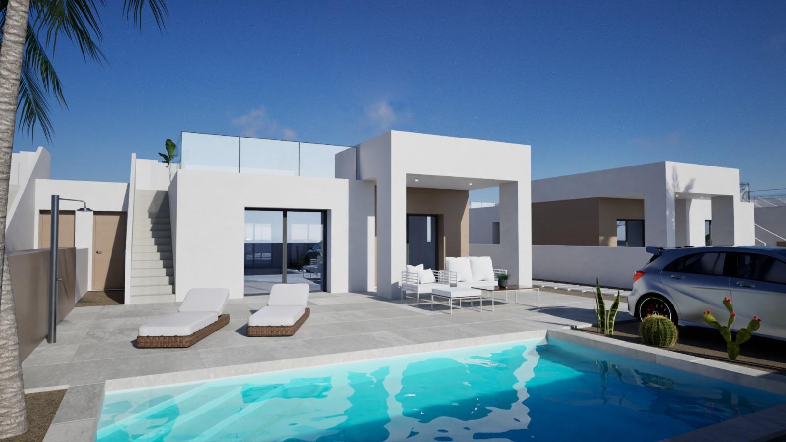New Build Villas and Bungalows Just 250 Meters from the Beach in Mar de Pulpí