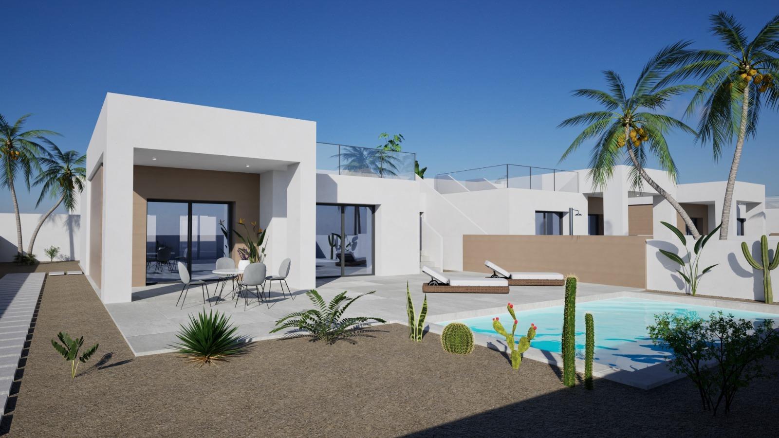 2-1 New Build Villas and Bungalows Just 250 Meters from the Beach in Mar de Pulpí