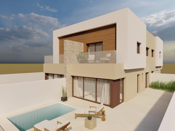 Modern New Build Quad Villas with Private Pool in Santiago de la Ribera – YC409198